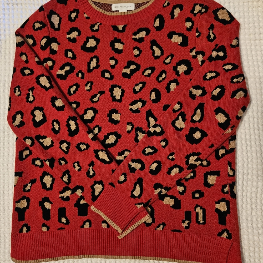 LADIES charter club leopard print sweater